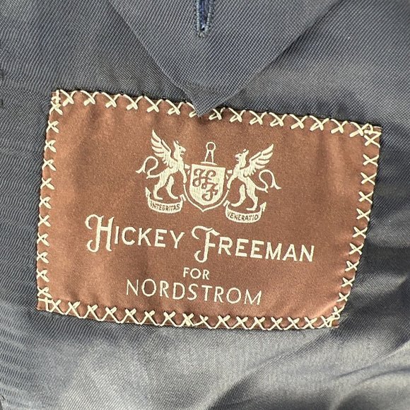 Hickey Freeman Loro Piana Tasmanian Jacket Men 44R Super 150’s Blue Stripe READ - Picture 4 of 15